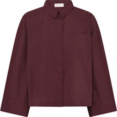 FRAU SKJORTE, NICE WIDE SLEEVE SHIRT, RED MAHOGANY